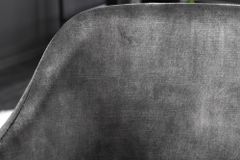 Design Stuhl VOGUE grau Samt schwarze Metallbeine