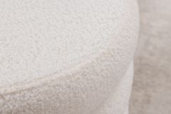 Runder Polsterhocker VOGUE 40cm weiß Bouclé mit Stauraum