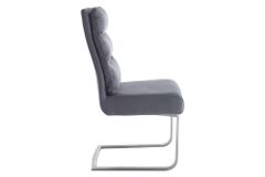 Design Freischwinger Stuhl COMFORT vintage grau mit Edelstahl-Gestell