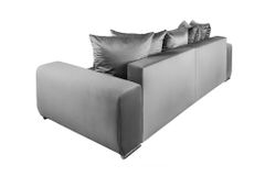 Big Sofa ELEGANCIA 285cm silbergrau Samt XXL Couch inkl. Kissen Federkern