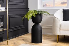 Moderne Vase SANDGLASS L 55cm schwarz Eisen handmade beidseitig nutzbar