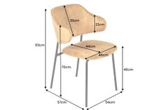 Design Stuhl VOGUE senfgelb Samt schwarze Metallbeine