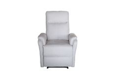 Exklusiver 1er Kinosessel HOLLYWOOD beige Strukturstoff elektrische Liegeposition