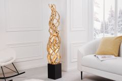 Design Stehleuchte VIGNE 150cm natur recyceltes Massivholz handmade
