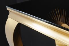Eleganter Konsolentisch MODERN BAROCK 145cm schwarz gold Opalglas Edelstahlbeine