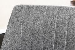 Drehbarer Sessel LOUNGER grau Strukturstoff Metallgestell schwarz