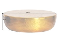Handgefertigte Schale ORIENT 40cm gold Metall rund mit Deckel Schmuck-Dose