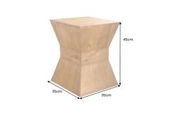 Massiver Beistelltisch PYRAMID 45cm braun Mangoholz honey finish Deko-Hocker