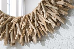 Handgearbeiteter Teakholz Spiegel RIVERSIDE 80cm natur Treibholz