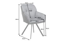 Drehbarer Design Stuhl MR. LOUNGER anthrazit grau Microfaser Flachgewebe mit Armlehne