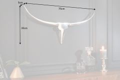 Moderne Design Wanddekoration BULL 75cm silber Aluminium Stierkopf