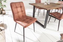 Retro Design Stuhl MODENA vintage braun mit Ziersteppung