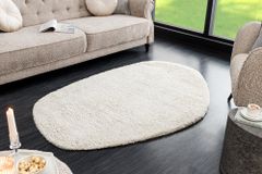 Design Teppich ORGANIC 180x120cm creme Hochflor Indoor-Teppich organische Form