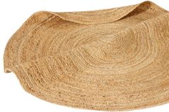 Runder Teppich PURE NATURE 120cm Jute handgewebt Flachgewebe