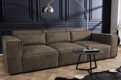 Design 3-Sitzer Sofa BOSSA NOVA 260cm antik taupe Microfaser Couch Wohnzimmer