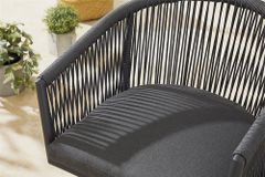 Drehbarer Stuhl ROPE anthrazit Aluminium Gartensessel inkl. Kissen In- und Outdoor
