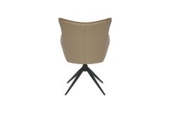Drehbarer Design Stuhl VOGUE taupe Kunstleder Metall 360° mit Armlehne