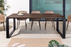 Wetterfester Gartentisch FLOATING 210cm braun schwarz Aluminium Outdoor Esstisch modern