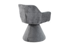 Drehbarer Stuhl AMBIENTO grau Bouclé 180° mit Auto-Return Polsterstuhl