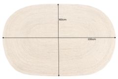 Ovaler Teppich PURE NATURE 230x160cm Jute handgewebt Flachgewebe