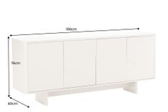 Design Sideboard SAVOY 180cm kaschmir weiß Marmor Keramik mit Stauraum und 3D-Front