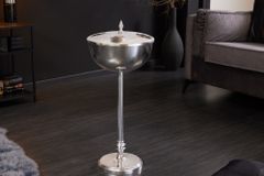 Dekorativer Weinkühler VINO 80cm silber handmade Metall Flaschenkühler Sektkühler