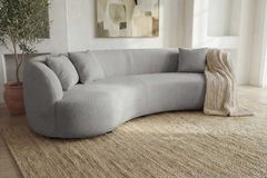 Modernes Sofa ATELIER 230cm grau Bouclé  3-Sitzer Couch inkl. Kissen