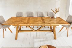 Ausziehbarer Esstisch RIVIERA 180-240cm natur recycelte Pinie Massivholz