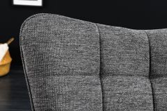 Moderner Sessel SCANDINAVIA grau Strukturstoff schwarze Metallbeine mit Armlehnen