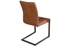 Design Freischwinger Stuhl OXFORD vintage braun Gestell Eisen