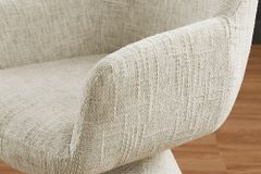 Drehbarer Stuhl AMBIENTO beige Chenille 180° mit Auto-Return Polsterstuhl