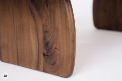 Design Couchtisch SCULPTURA 110cm braun Akazienholz organische Form