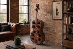 Extravagantes Weinregal CELLO 133cm braun Tannenholz für 10 Flaschen
