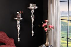 Barocke Wandkonsole SCALA 60cm silber Aluminium Wandregal