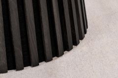 Runder Esstisch VALHALLA WOOD 120cm schwarz Eichenholz Säulenfuß