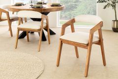 Design Stuhl MAMMUT beige natur massives Akazienholz honey finish