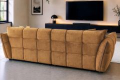 XXL Sofa CLOUD 260cm senfgelb Vogue Samtstoff Bigsofa Federkern inkl. Kissen