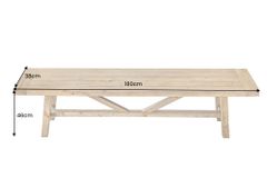 Massive Sitzbank RIVIERA 180cm natur recyceltes Pinienholz Landhaus-Stil