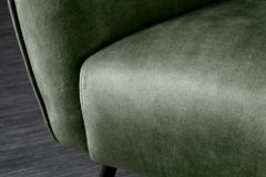Design XL Sessel AMSTERDAM grün Samt schwarze Metallbeine Retro Stil