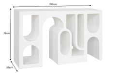 Abstrakter Konsolentisch ART AMBIENTE 120cm kupfer Edelrost-Look Beton Rundbogen-Design