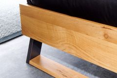 Massivholz Doppelbett AMAZONAS 180x200cm natur Wildeiche Baumkante