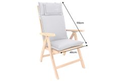 Outdoor Kissen ROG 46x119cm anthrazit Sitzkissen Polster-Auflage für Hochlehner