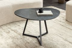 Design Couchtisch MARVELOUS 70cm anthrazit Marmor Keramik schwarzes Metall