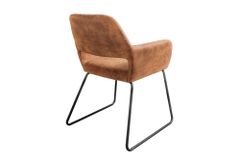 Design Stuhl MUSTANG antik braun Microfaser mit Armlehne