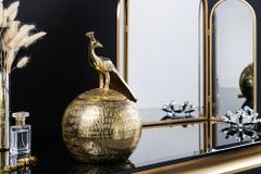 Dekorative Dose WILDLIFE BIRD 30cm gold antik rund Metall
