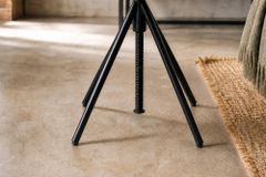 Höhenverstellbarer Hocker FACTORY 60cm natur Mangoholz Metall Sitzhocker