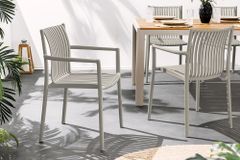 In- und Outdoor Stuhl STUDIO ITALIA greige stapelbar wetterfest Gartenstuhl