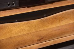 Massives TV-Board MAMMUT 160cm Akazie Honey Finish Metall Baumkante Lowboard