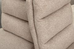 Design Freischwinger Stuhl COMFORT beige Strukturstoff mit Metallgestell