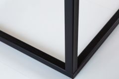 Industrial Couchtisch ARCHITECTURE 100cm Wildeiche geölt schwarzes Metallgestell Massivholz